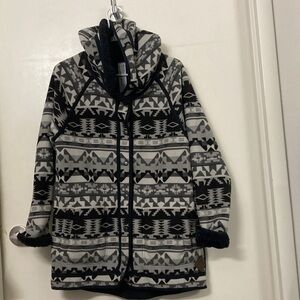 Eddie Bauer reversible, Black and Gray Patterned Jacket
